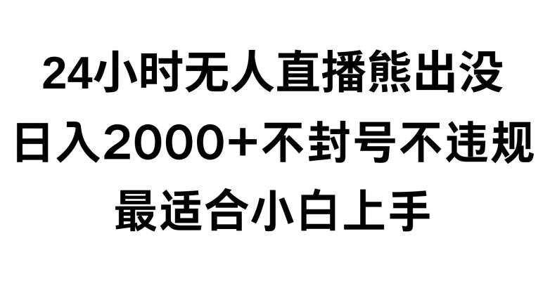 快手24小时无人直播熊出没，不封直播间，不违规，日入2000+，最适合小白上手，保姆式教学【揭秘】-问小徐资源库