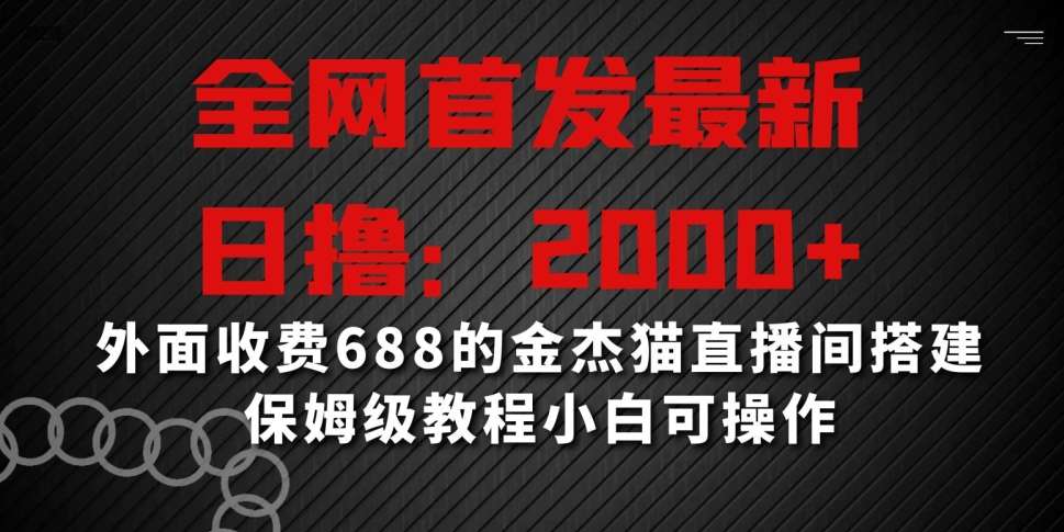 全网首发最新，日撸2000+，外面收费688的金杰猫直播间搭建，保姆级教程小白可操作【揭秘】-问小徐资源库