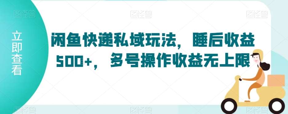 闲鱼快递私域玩法，睡后收益500+，多号操作收益无上限【揭秘】-问小徐资源库