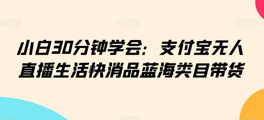 小白30分钟学会：支付宝无人直播生活快消品蓝海类目带货【揭秘】-问小徐资源库