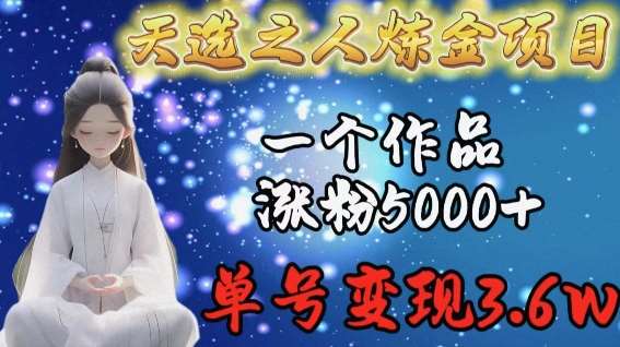 天选之人炼金项目，一个作品涨粉5000+，单号变现3.6w【揭秘】-问小徐资源库