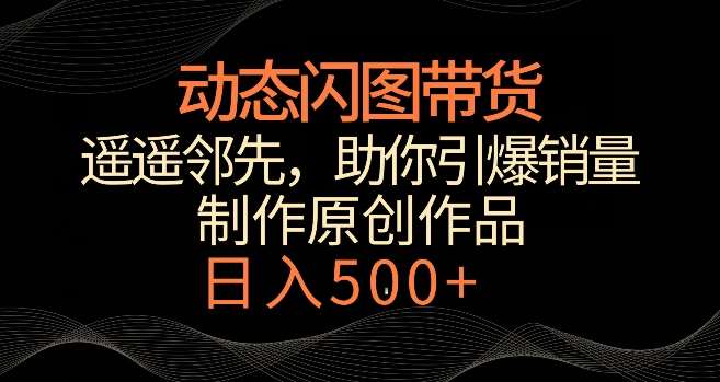 动态闪图带货，遥遥领先，冷门玩法，助你轻松引爆销量，日赚500+【揭秘】-问小徐资源库