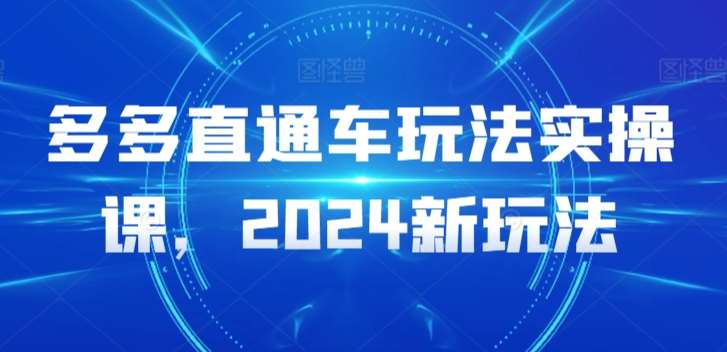 多多直通车玩法实操课，2024新玩法-问小徐资源库
