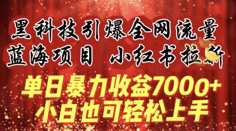 蓝海项目!黑科技引爆全网流量小红书拉新，单日暴力收益7000+，小白也能轻松上手【揭秘】-问小徐资源库