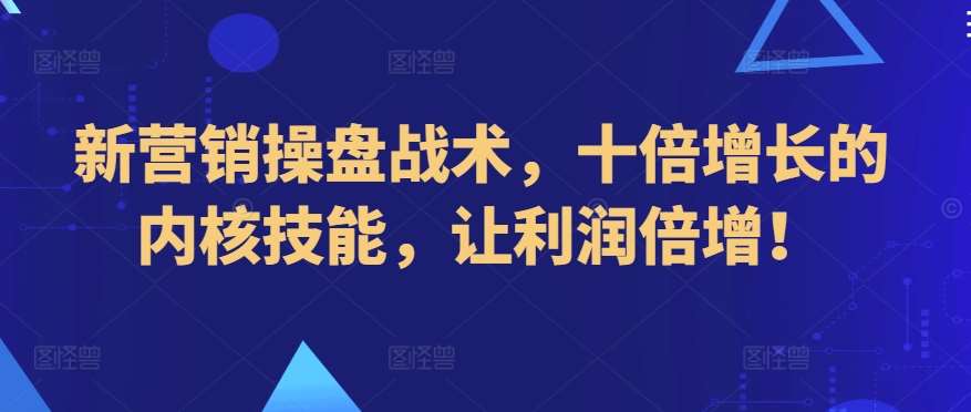 新营销操盘战术，十倍增长的内核技能，让利润倍增！-问小徐资源库