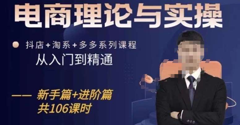 电商理论与实操从入门到精通，抖店+淘系+多多：新手+进阶-问小徐资源库