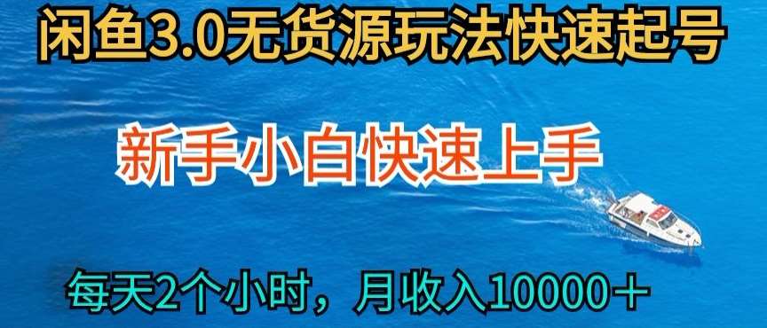 2024最新闲鱼无货源玩法，从0开始小白快手上手，每天2小时月收入过万【揭秘】-问小徐资源库
