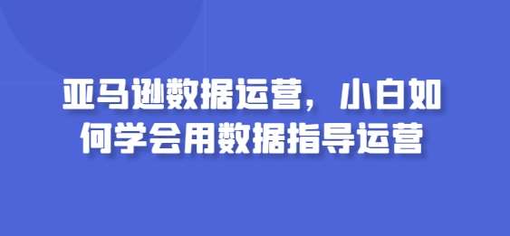 亚马逊数据运营，小白如何学会用数据指导运营-问小徐资源库