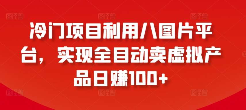 冷门项目利用八图片平台，实现全目动卖虚拟产品日赚100+【揭秘】-问小徐资源库