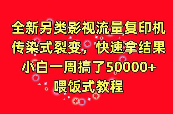 全新另类影视流量复印机，传染式裂变，快速拿结果，小白一周搞了50000+，喂饭式教程【揭秘】-问小徐资源库