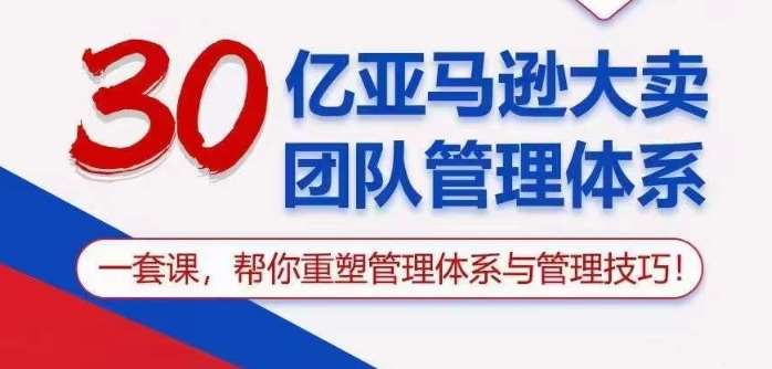 30亿亚马逊大卖团队管理体系，一套课帮你重塑管理体系与管理技巧-问小徐资源库