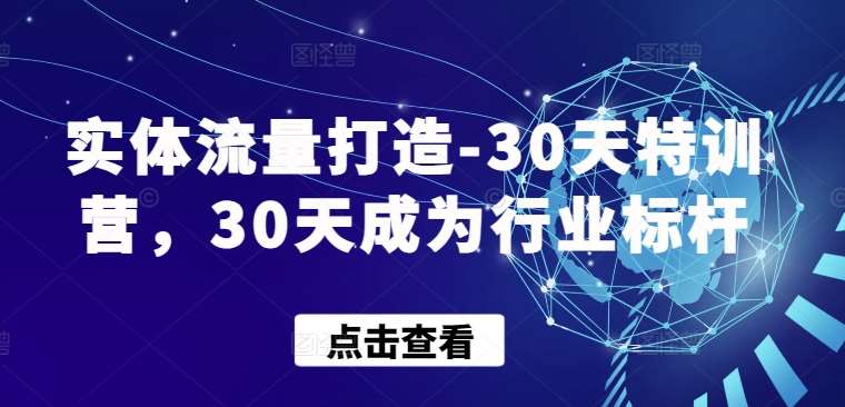 实体流量打造-30天特训营，30天成为行业标杆-问小徐资源库