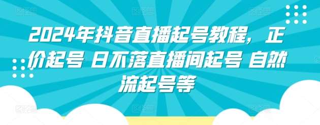 2024年抖音直播起号教程，正价起号 日不落直播间起号 自然流起号等-问小徐资源库