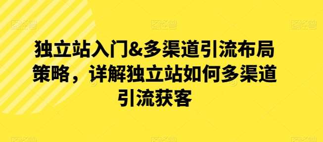 独立站入门&多渠道引流布局策略，详解独立站如何多渠道引流获客-问小徐资源库
