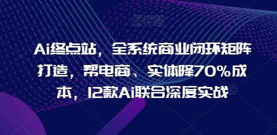 Ai终点站，全系统商业闭环矩阵打造，帮电商、实体降70%成本，12款Ai联合深度实战-问小徐资源库