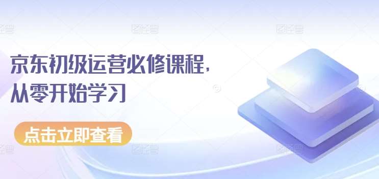京东初级运营必修课程，从零开始学习-问小徐资源库