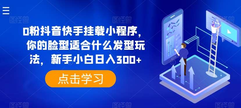 0粉抖音快手挂载小程序，你的脸型适合什么发型玩法，新手小白日入300+【揭秘】-问小徐资源库