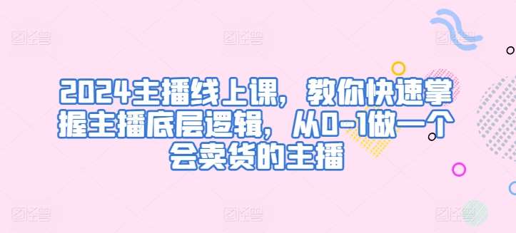 2024主播线上课，教你快速掌握主播底层逻辑，从0-1做一个会卖货的主播-问小徐资源库