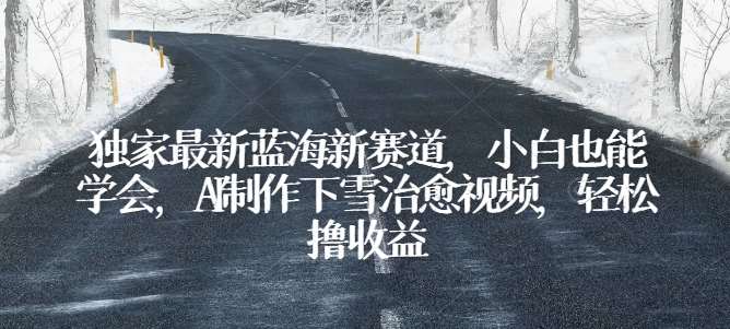 独家最新蓝海新赛道，小白也能学会，AI制作下雪治愈视频，轻松撸收益【揭秘】-问小徐资源库