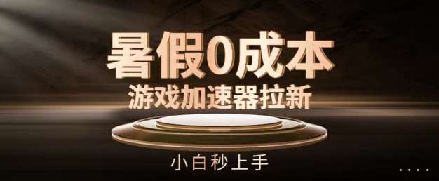 暑假0成本游戏加速器拉新，小白秒上手，无需投资【揭秘】-问小徐资源库