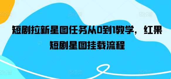短剧拉新星图任务从0到1教学，红果短剧星图挂载流程-问小徐资源库