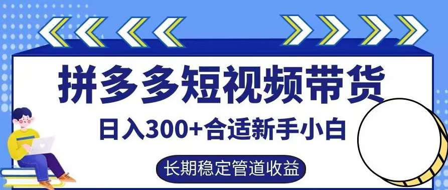 拼多多短视频带货日入300+有长期稳定被动收益，合适新手小白【揭秘】-问小徐资源库