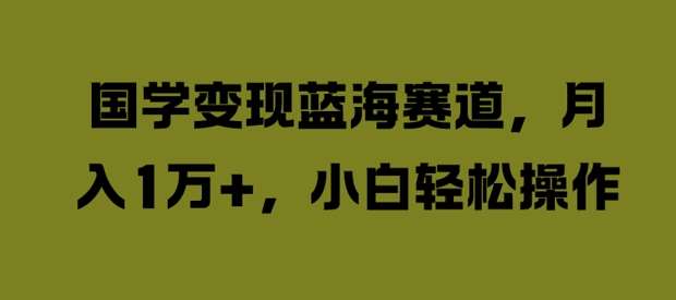 国学变现蓝海赛道，月入1W+，小白轻松操作【揭秘】-问小徐资源库