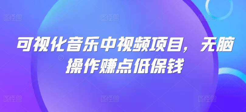 可视化音乐中视频项目，无脑操作赚点低保钱-问小徐资源库