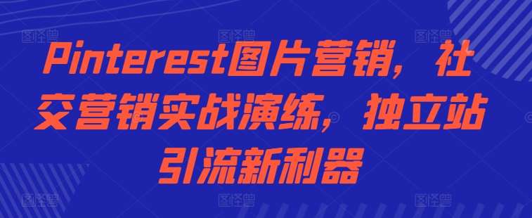 Pinterest图片营销，社交营销实战演练，独立站引流新利器-问小徐资源库