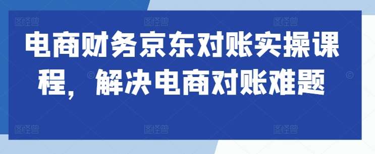 电商财务京东对账实操课程，解决电商对账难题-问小徐资源库