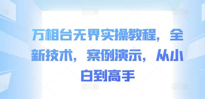 万相台无界实操教程，全新技术，案例演示，从小白到高手-问小徐资源库