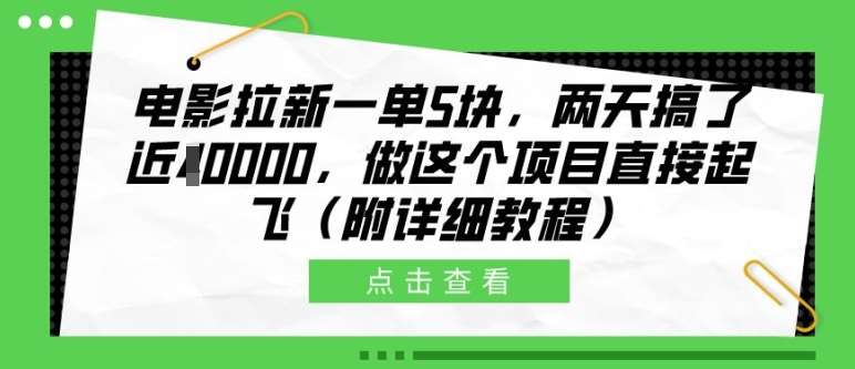 电影拉新一单5块，两天搞了近1个W，做这个项目直接起飞(附详细教程)【揭秘】-问小徐资源库
