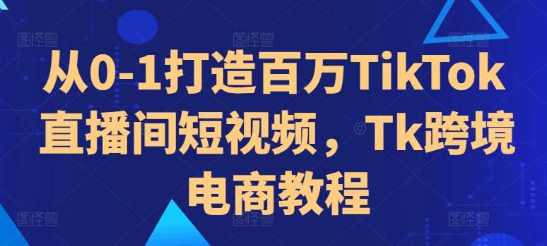 从0-1打造百万TikTok直播间短视频，Tk跨境电商教程-问小徐资源库