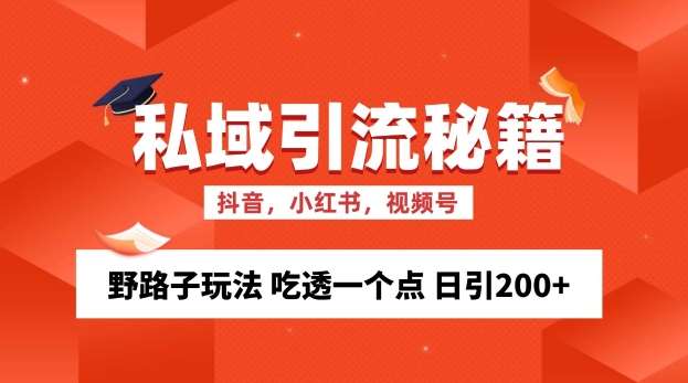 私域流量的精准化获客方法 野路子玩法 吃透一个点 日引200+ 【揭秘】-问小徐资源库