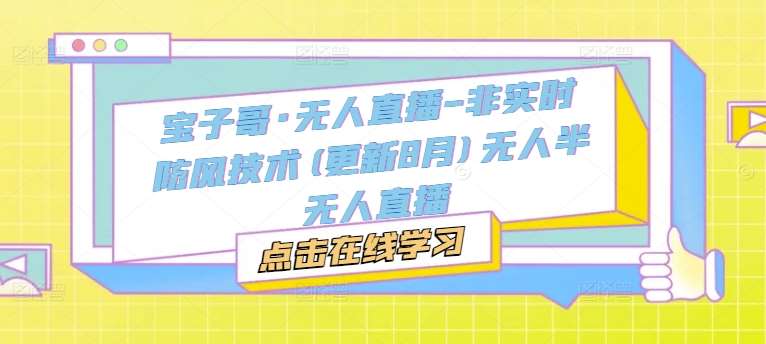 宝子哥·无人直播-非实时防风技术(更新11月)无人半无人直播-问小徐资源库