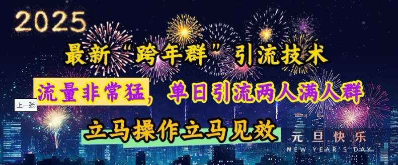 最新“跨年群”引流，流量非常猛，单日引流两人满人群，立马操作立马见效【揭秘】-问小徐资源库