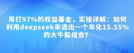 付费文章：吊打97%的权益基金，实操详解：如何利用deepseek来选出一个年化15.55%的大牛股组合?-问小徐资源库