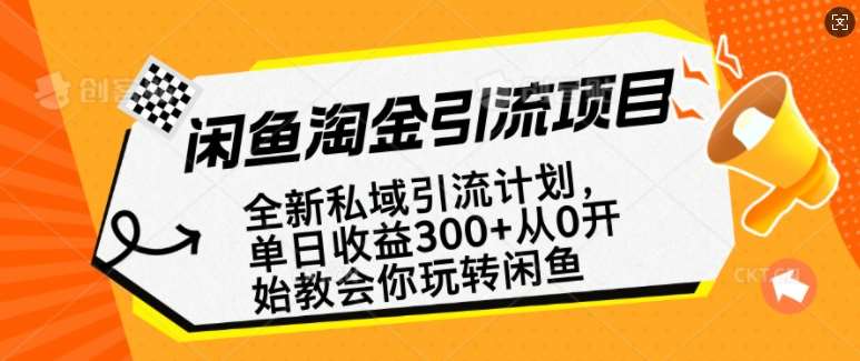 闲鱼淘金私域引流计划，从0开始玩转闲鱼，副业也可以挣到全职的工资-问小徐资源库
