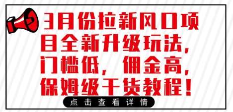 3月份拉新风口项目全新升级玩法，门槛低，佣金高，保姆级干货教程-问小徐资源库