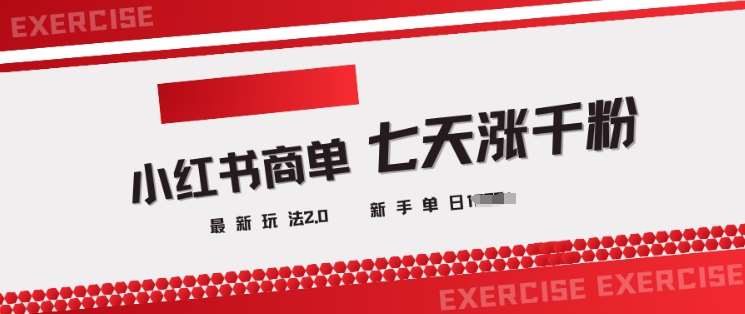 小红书商单2.0最新玩法，3天涨千粉单日变现多张-问小徐资源库