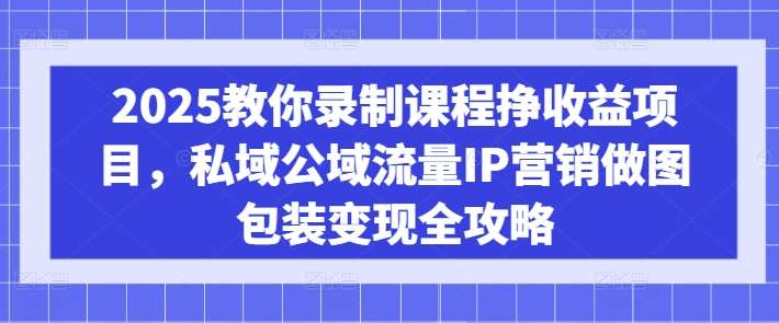 2025教你录制课程挣收益项目，私域公域流量IP营销做图包装变现全攻略-问小徐资源库