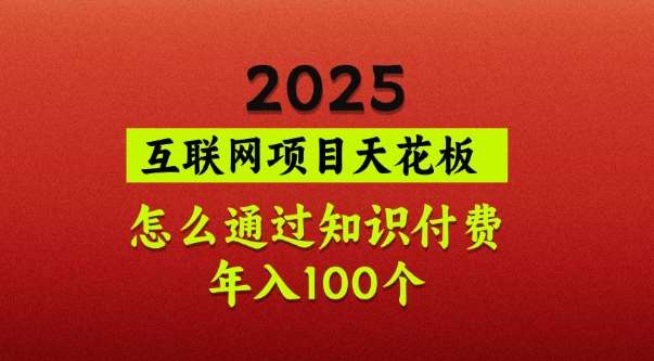 2025项目天花板，普通怎么通过知识付费翻身，年入百个【揭秘】-问小徐资源库