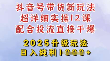 2025全新升级抖音带货玩法，一天纯利四位数，从剪辑到选品再到发布投流，超详细玩法揭秘-问小徐资源库