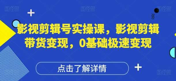 影视剪辑号实操课，影视剪辑带货变现，0基础极速变现-问小徐资源库