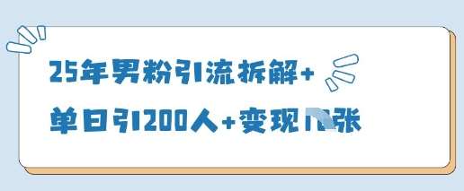 25年男粉引流拆解+单日引200人+变现多张-问小徐资源库