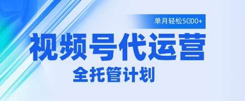 视频号代运营2.0，全程托管招募，单月轻松变现5k【揭秘】-问小徐资源库