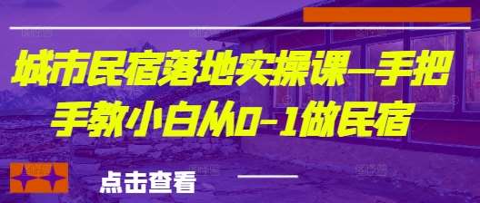 城市民宿落地实操课—手把手教小白从0-1做民宿-问小徐资源库