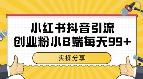 小红书抖音创业粉，小B端粉自热，日引99+的一个玩法【揭秘】-问小徐资源库