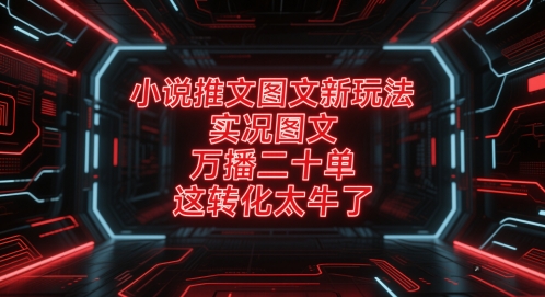 小说推文图文新玩法，实况图文，万播二十单，这转化太牛了！-问小徐资源库