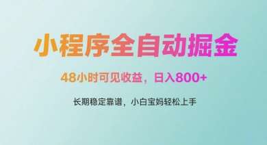 微信小程序全自动掘金，48小时可见收益，日入多张，长期稳定靠谱，小白宝妈轻松上手【揭秘】-问小徐资源库